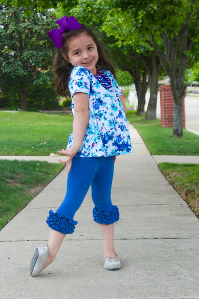 Royal Blue Icing Capris - Size 6m, 12m, 18m, 2t
