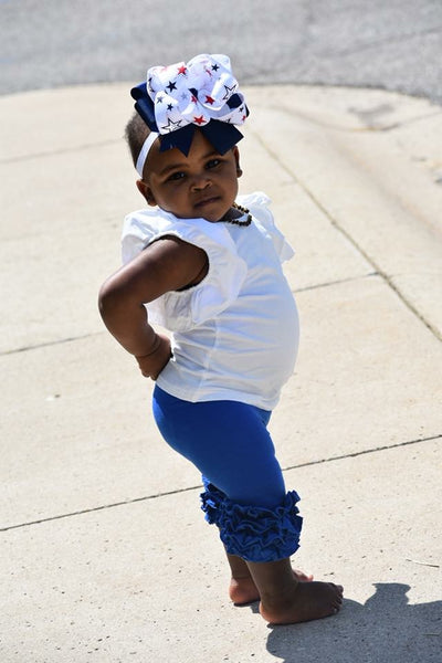 Royal Blue Icing Capris - Size 6m, 12m, 18m, 2t