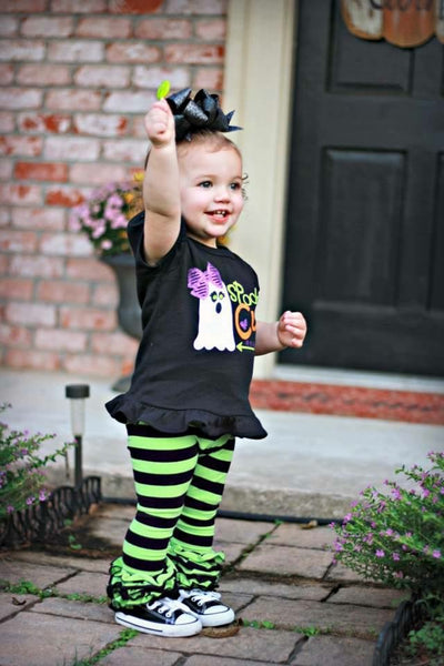 Witches Britches Lime and Black Stripe Icings - Size 3m, 6m, 12m, 6