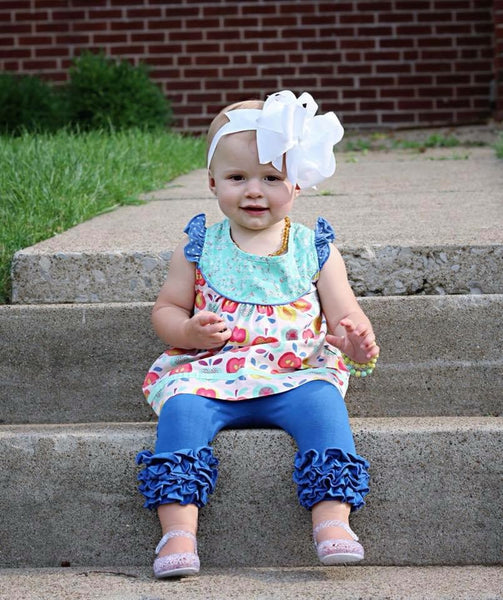 Royal Blue Icing Capris - Size 6m, 12m, 18m, 2t