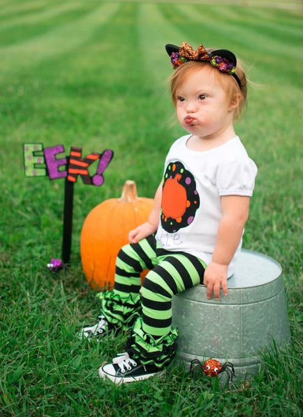 Witches Britches Lime and Black Stripe Icings - Size 3m, 6m, 12m, 6