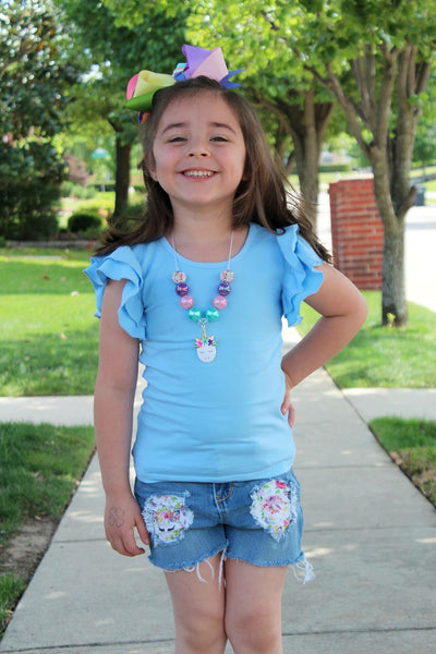 Baby Blue Flutter Tank - Size 6m