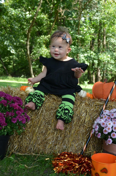 Witches Britches Lime and Black Stripe Icings - Size 3m, 6m, 12m, 6