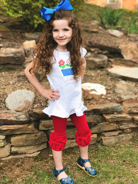 Poppy Red Icing Capris - Size 12m, 18m, 2t