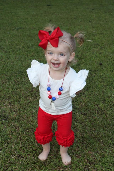 Poppy Red Icing Capris - Size 12m, 18m, 2t