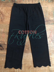 Black Scalloped Full Length Bottoms