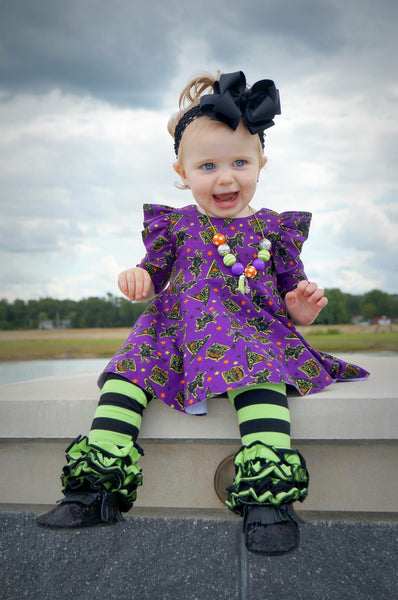 Witches Britches Lime and Black Stripe Icings - Size 3m, 6m, 12m, 6