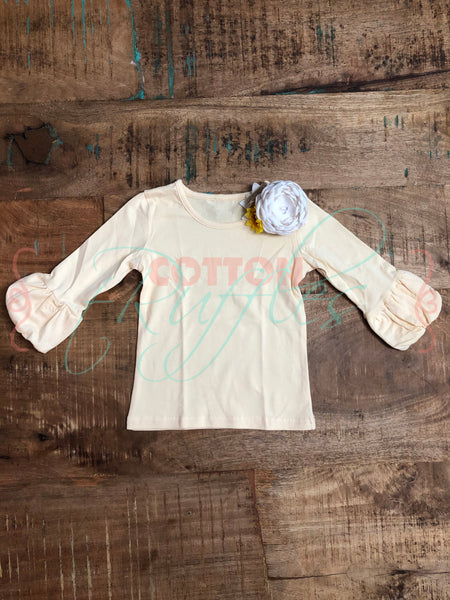 Buttercream Puff Sleeve Top - Size 2t