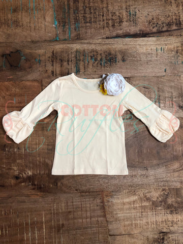 Buttercream Puff Sleeve Top - Size 2t