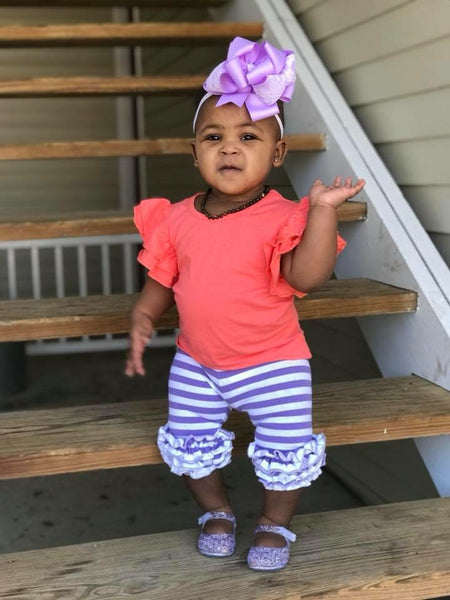 Lavender Fields Stripe Capris - Size 6m, 12m, 18m, 2t, 4t, 6
