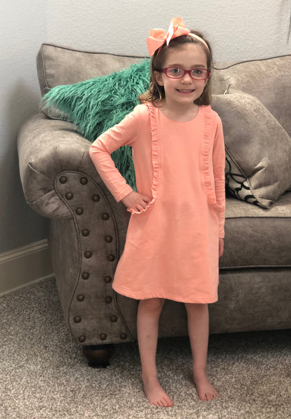 Sleeveless Vertical tRuffle Dress with Pockets - Size 2t, 4t