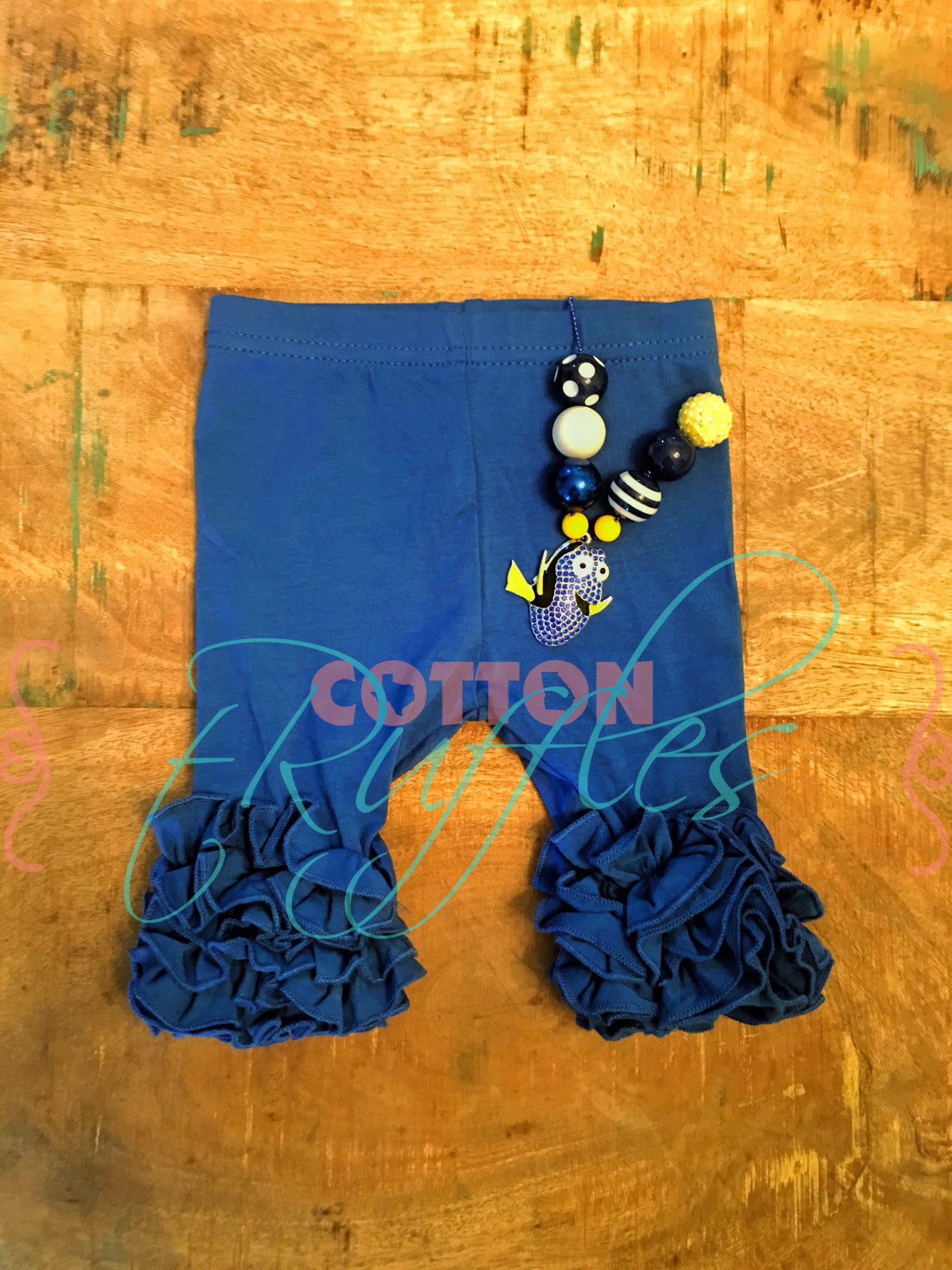 Royal Blue Icing Capris - Size 6m, 12m, 18m, 2t