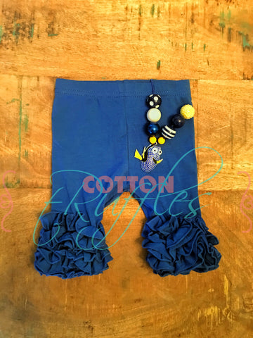 Royal Blue Icing Capris - Size 6m, 12m, 18m, 2t