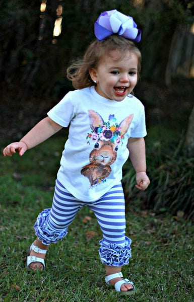 Lavender Fields Stripe Capris - Size 6m, 12m, 18m, 2t, 4t, 6