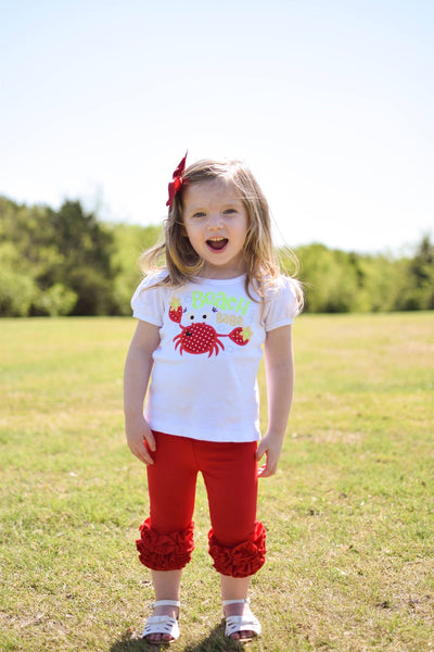 Poppy Red Icing Capris - Size 12m, 18m, 2t