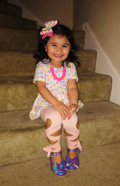 Pink Ballet Wrap Leggings - Size 6