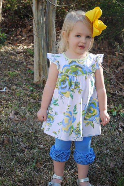 Cornflower Blue Icing Capris - Size 12m, 18m, 2t