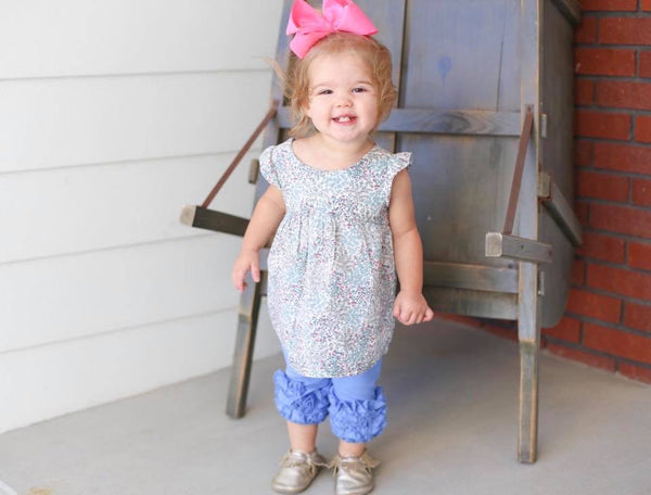 Cornflower Blue Icing Capris - Size 12m, 18m, 2t