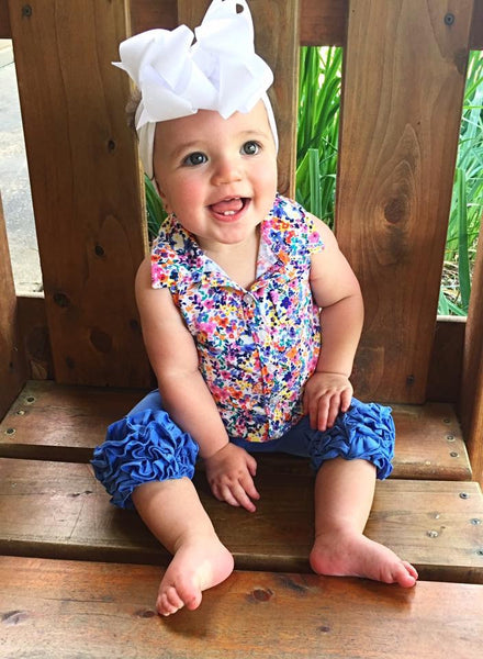 Cornflower Blue Icing Capris - Size 12m, 18m, 2t