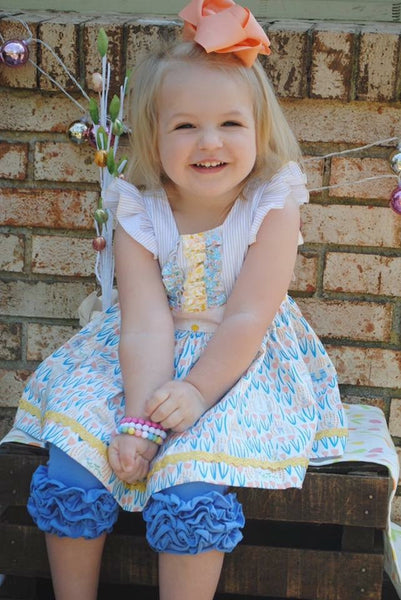 Cornflower Blue Icing Capris - Size 12m, 18m, 2t