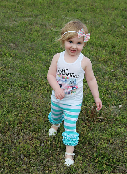 Beach Umbrella Stripe Icing Capris - 6m, 12m, 18m, 8