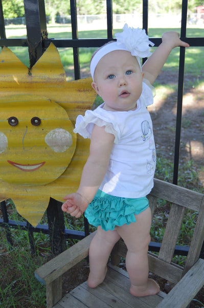 Turquoise tRuffles Bloomers - Size 12m, 18m, 2t, 4t