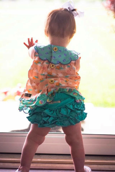 Turquoise tRuffles Bloomers - Size 12m, 18m, 2t, 4t