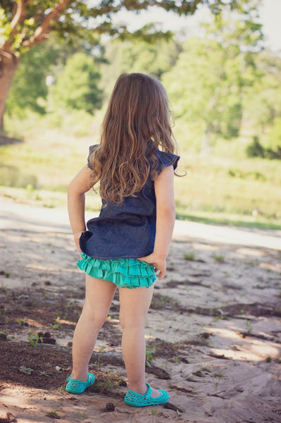 Turquoise tRuffles Bloomers - Size 12m, 18m, 2t, 4t