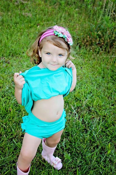 Turquoise tRuffles Bloomers - Size 12m, 18m, 2t, 4t