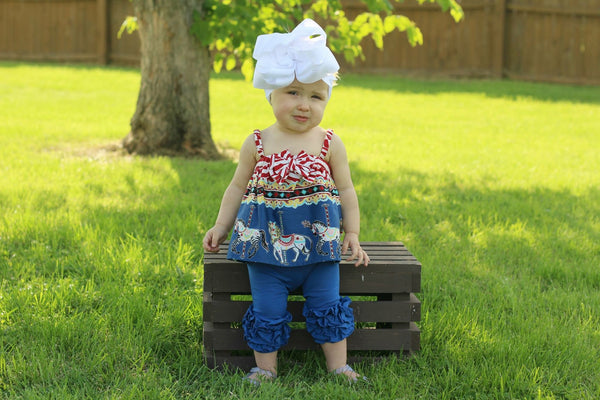 Royal Blue Icing Capris - Size 6m, 12m, 18m, 2t