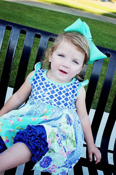 Royal Blue Icing Capris - Size 6m, 12m, 18m, 2t