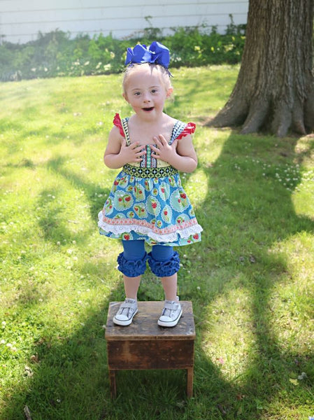 Royal Blue Icing Capris - Size 6m, 12m, 18m, 2t