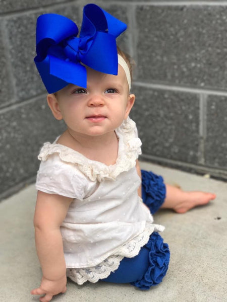 Royal Blue Icing Capris - Size 6m, 12m, 18m, 2t