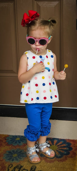Royal Blue Icing Capris - Size 6m, 12m, 18m, 2t