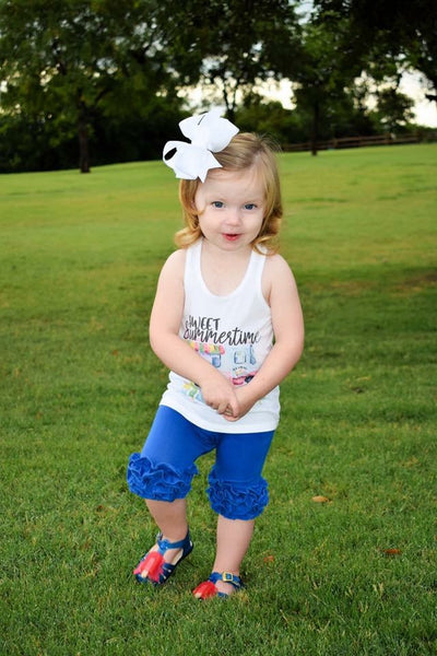 Royal Blue Icing Capris - Size 6m, 12m, 18m, 2t