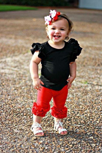 Poppy Red Icing Capris - Size 12m, 18m, 2t