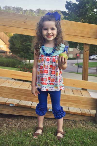 Royal Blue Icing Capris - Size 6m, 12m, 18m, 2t