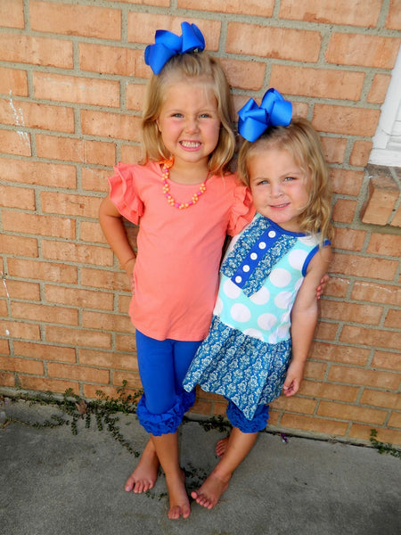 Royal Blue Icing Capris - Size 6m, 12m, 18m, 2t