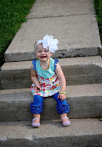 Royal Blue Icing Capris - Size 6m, 12m, 18m, 2t