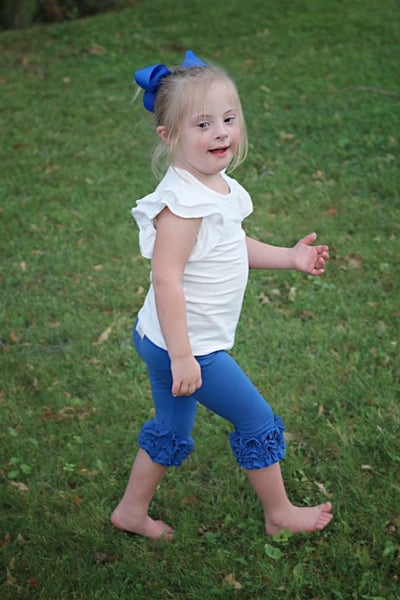Royal Blue Icing Capris - Size 6m, 12m, 18m, 2t