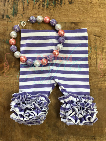 Lavender Fields Stripe Capris - Size 6m, 12m, 18m, 2t, 4t, 6
