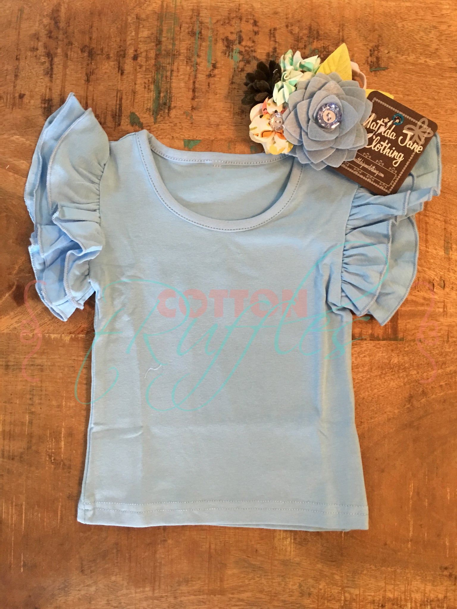 Baby Blue Flutter Tank - Size 6m