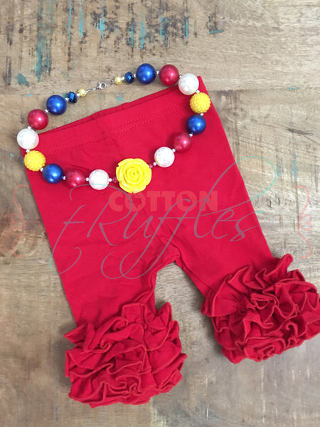 Poppy Red Icing Capris - Size 12m, 18m, 2t