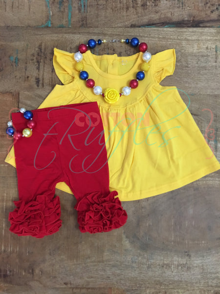 Poppy Red Icing Capris - Size 12m, 18m, 2t