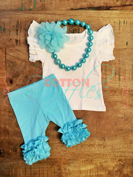 Aqua Icing Capris - Size 12m
